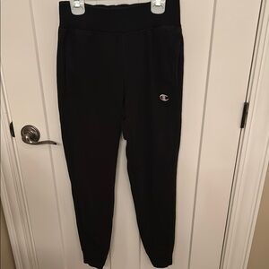 Champion Black Track Pants with Tapered Design
